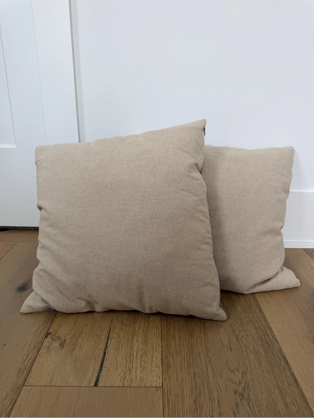 West Elm Velvet Accent Pillows in Light Gray